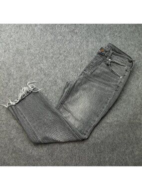 Gap Cheeky Straight High Rise Jeans Women's Size 27 / 4 Petite Button Fly Gray